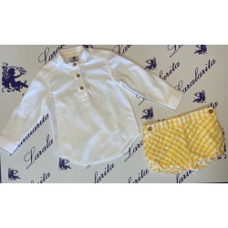 BOMB. NIÑO + CAMISA M/L BLANCA